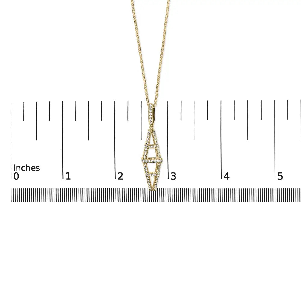 14k yellow gold 1.0 cttw diamond double pyramid pendant necklace 18″ bijoux-nyc direct