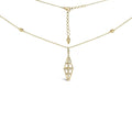 14k yellow gold 1.0 cttw diamond double pyramid pendant necklace 18″ bijoux-nyc direct