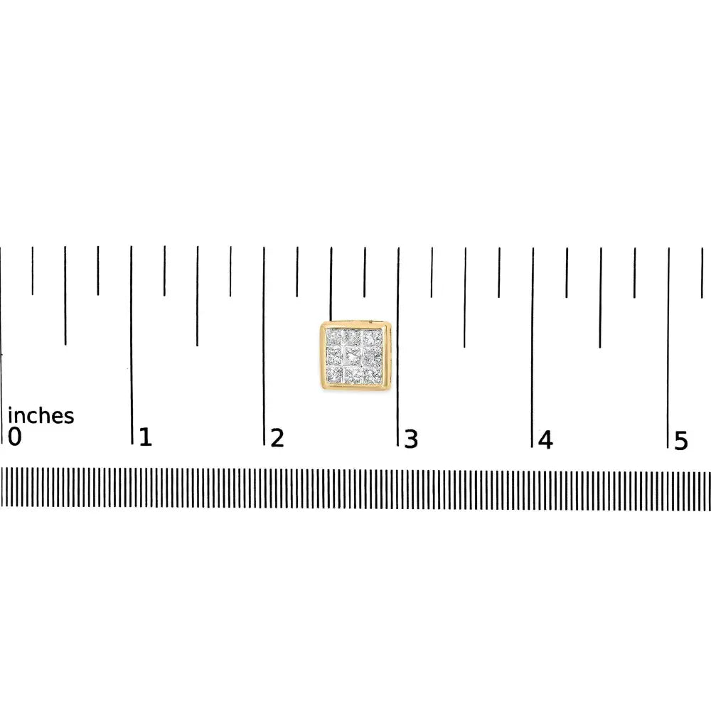 14K Yellow Gold 1.0 Cttw Princess Cut Diamond Composite Stud Earrings with Screw Backs (J-K Color, SI1-SI2 Clarity) - Bijoux-NYC Direct