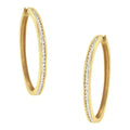 14k yellow gold 1.0 cttw diamond channel set round hoop earrings bijoux-nyc direct