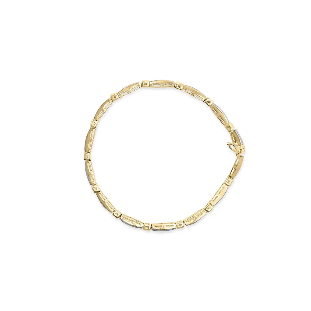 14k yellow gold 1.00 cttw baguette diamond channel link 7 inch bracelet bijoux-nyc direct
