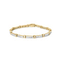 14k yellow gold 1.00 cttw baguette diamond channel link 7 inch bracelet bijoux-nyc direct