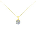 1.00 cttw seven stone diamond flower pendant in 14k yellow gold bijoux-nyc direct