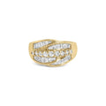 14k yellow gold 1.00 cttw diamond cluster crossover ring size 7 bijoux-nyc direct