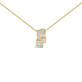 1.50ctw princess and baguette diamond geometric pendant in 14k yellow gold bijoux-nyc direct