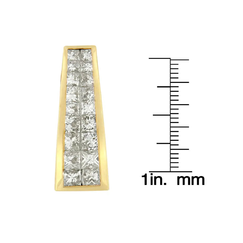 1.50ctw princess cut diamond greek column pendant in 14k yellow gold bijoux-nyc direct