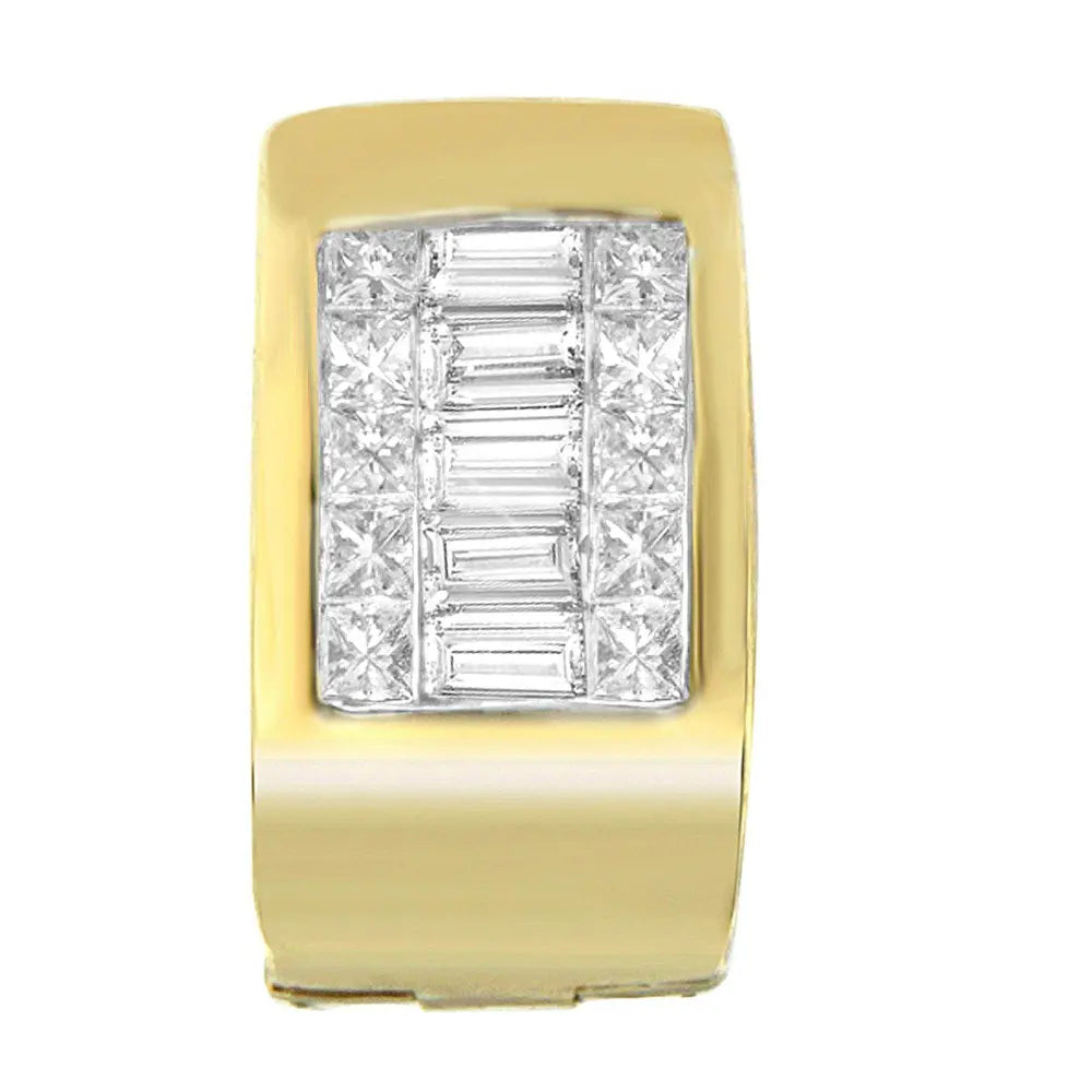 14K Yellow Gold 1/2 cttw Diamond Huggy Earrings (H-I, VS2-SI1) - Bijoux-NYC Direct