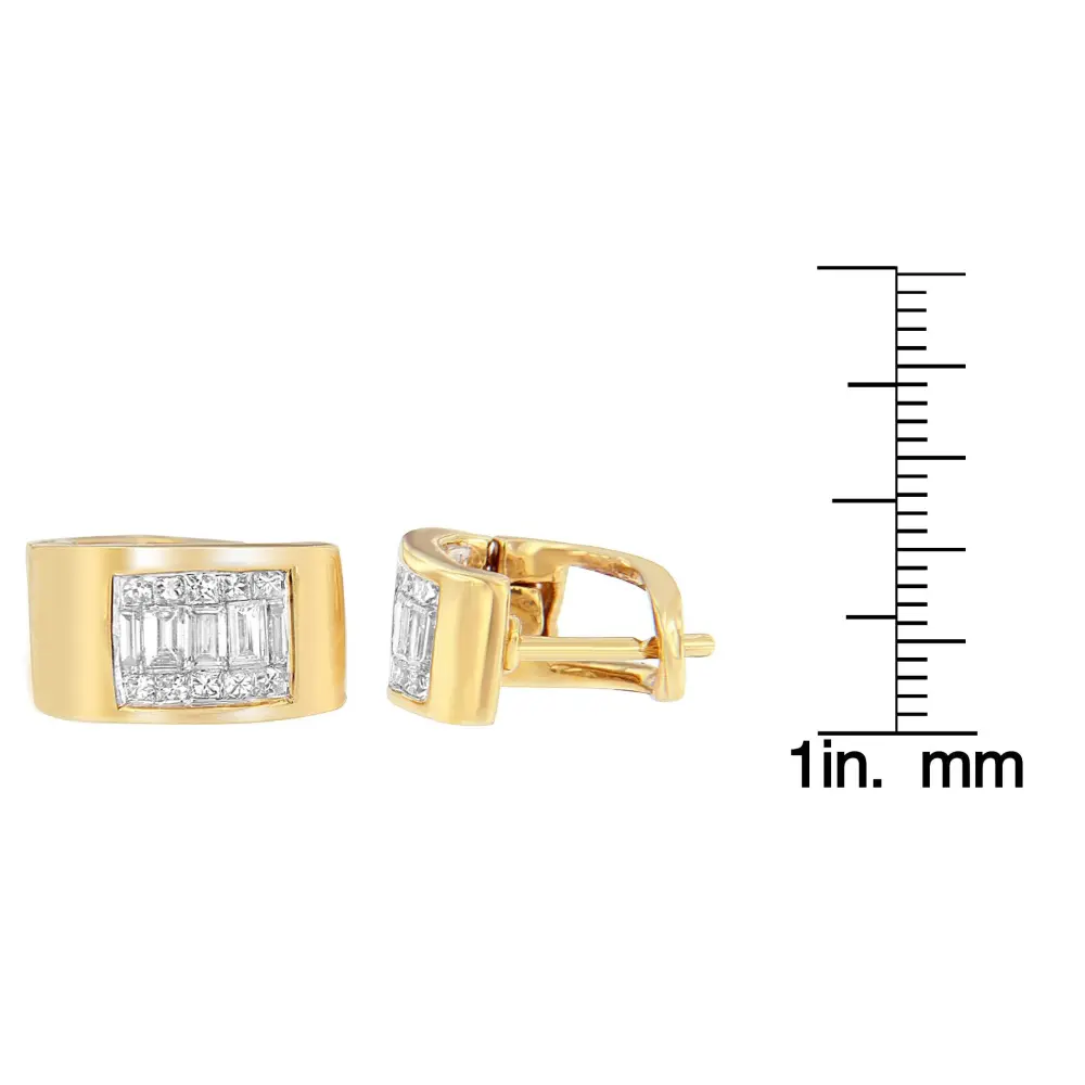 14K Yellow Gold 1/2 cttw Diamond Huggy Earrings (H-I, VS2-SI1) - Bijoux-NYC Direct
