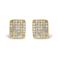 14k yellow gold 1/2 cttw diamond square composite cluster stud earrings bijoux-nyc direct