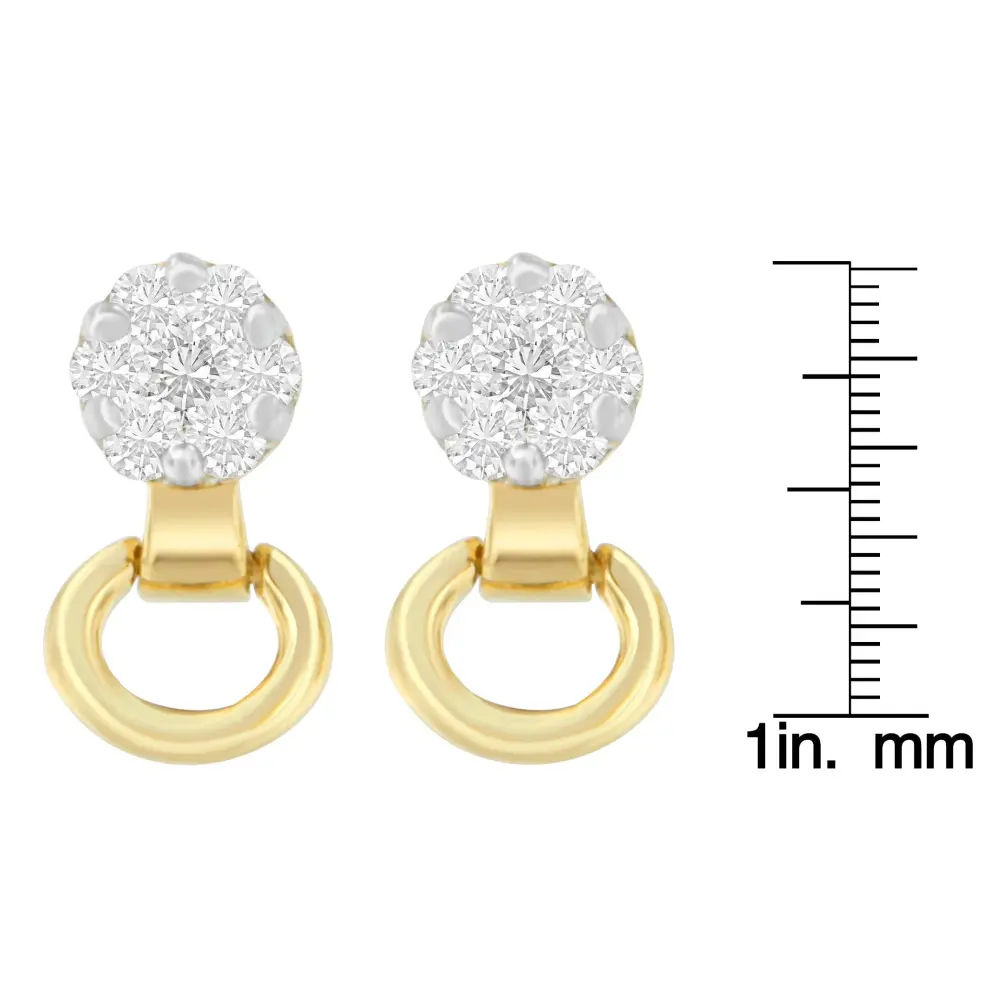 14K Yellow Gold 1/2 cttw Diamond Stud Earrings (I-J, SI1-SI2) - Bijoux-NYC Direct