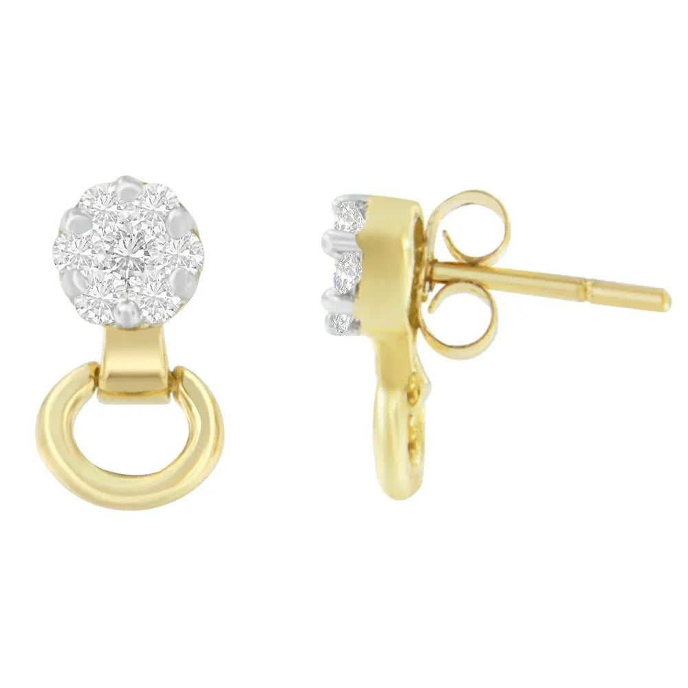 14K Yellow Gold 1/2 cttw Diamond Stud Earrings (I-J, SI1-SI2) - Bijoux-NYC Direct
