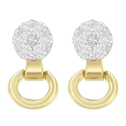 14K Yellow Gold 1/2 cttw Diamond Stud Earrings (I-J, SI1-SI2) - Bijoux-NYC Direct