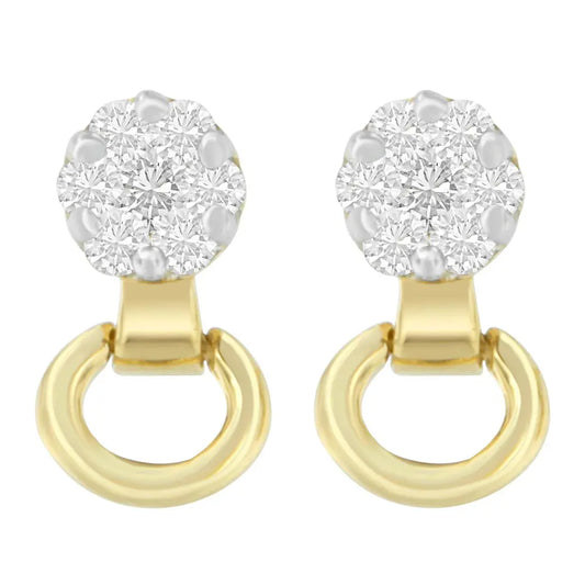 14K Yellow Gold 1/2 cttw Diamond Stud Earrings (I-J, SI1-SI2) - Bijoux-NYC Direct