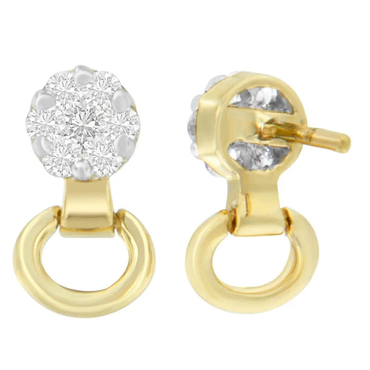 14K Yellow Gold 1/2 cttw Diamond Stud Earrings (I-J, SI1-SI2) - Bijoux-NYC Direct