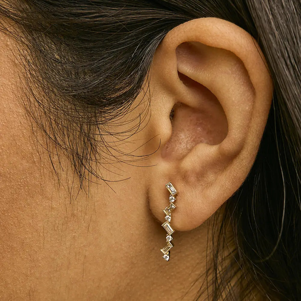 Diamond zigzag drop earrings in 14k yellow gold – 1/2 cttw bijoux-nyc direct