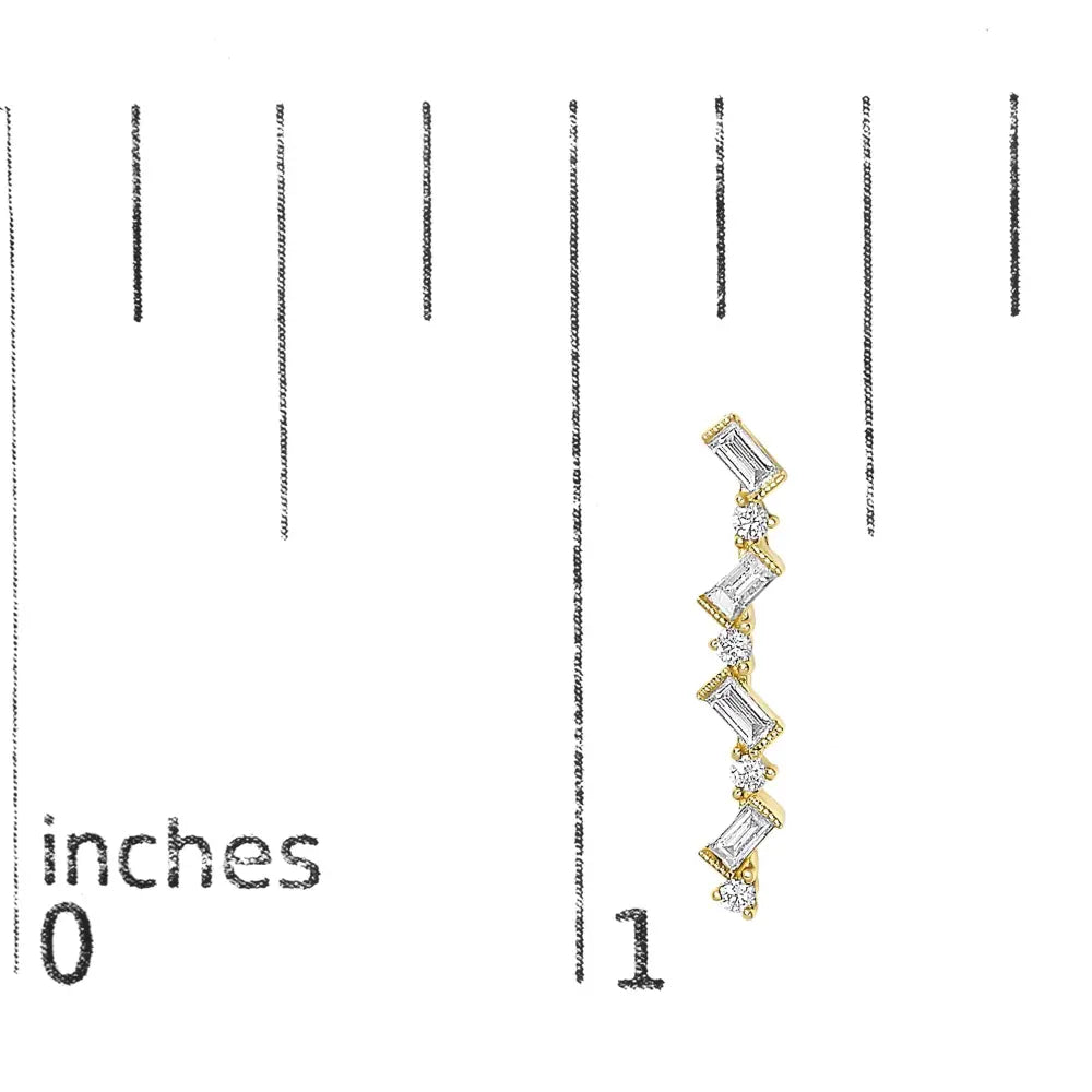 Diamond zigzag drop earrings in 14k yellow gold – 1/2 cttw bijoux-nyc direct