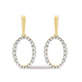 14k yellow gold 1/2 cttw graduating diamond oval dangle earrings bijoux-nyc direct