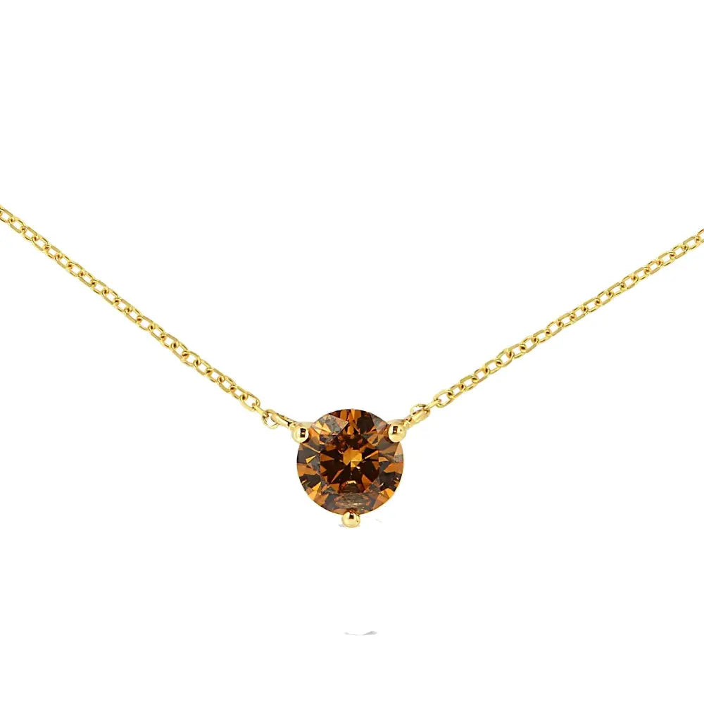 14k yellow gold 1/2 cttw round lab grown yellow diamond martini necklace bijoux-nyc direct