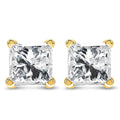 Princess cut diamond solitaire stud earrings in 14k yellow gold – 1/2 cttw bijoux-nyc direct