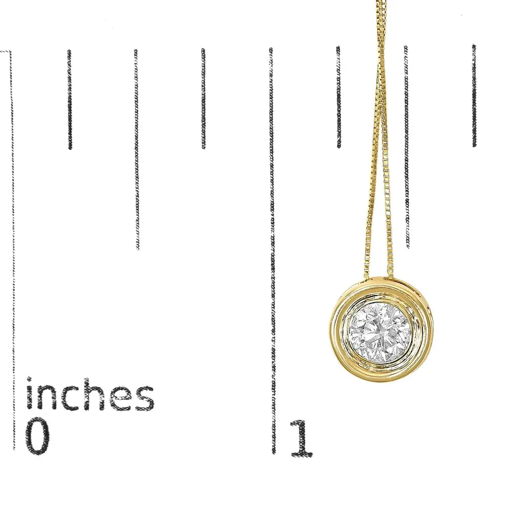 14k yellow gold 1 3/8 cttw round champagne diamond bezel pendant necklace bijoux-nyc direct