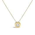 14k yellow gold 1 3/8 cttw round champagne diamond bezel pendant necklace bijoux-nyc direct