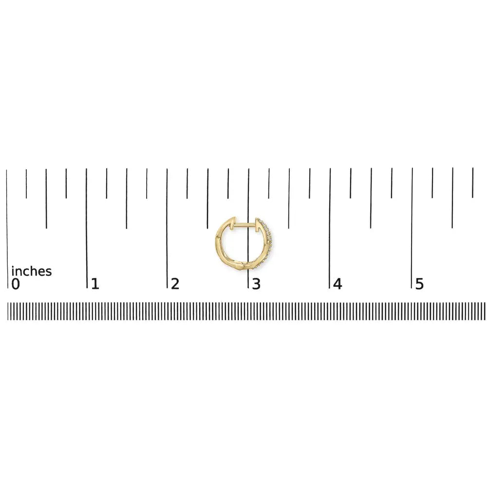 14K Yellow Gold 1/3 Cttw Diamond Criss Cross Huggie Hoop Earrings (G-H Color, SI2-I1 Clarity) - Bijoux-NYC Direct