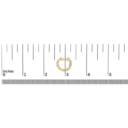 14K Yellow Gold 1/3 Cttw Diamond Criss Cross Huggie Hoop Earrings (G-H Color, SI2-I1 Clarity) - Bijoux-NYC Direct