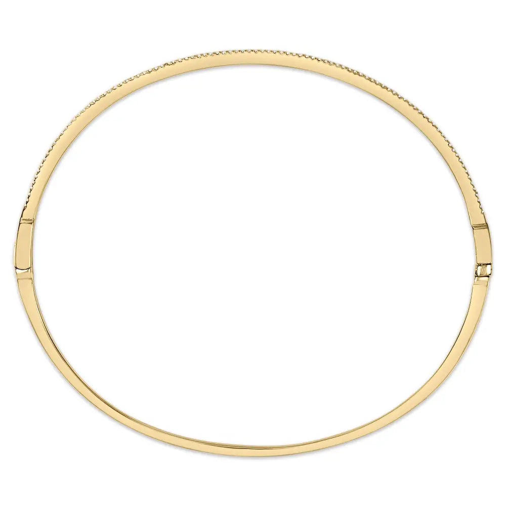14k yellow gold 1/3 cttw diamond half eternity bangle bracelet (i j color i2 i3 clarity) 7.75’’ inches bracelets/bangle/bangle