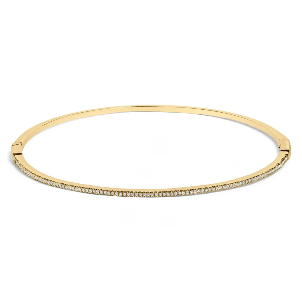 14k yellow gold 1/3 cttw diamond half eternity bangle bracelet 7.75 bijoux-nyc direct