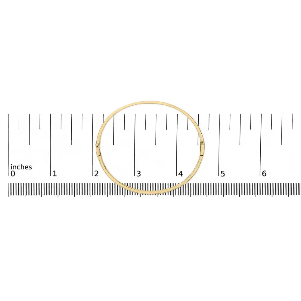 14k yellow gold 1/3 cttw diamond half eternity bangle bracelet 7.75 bijoux-nyc direct