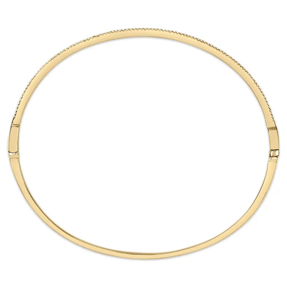 14k yellow gold 1/3 cttw diamond half eternity bangle bracelet 7.75 bijoux-nyc direct