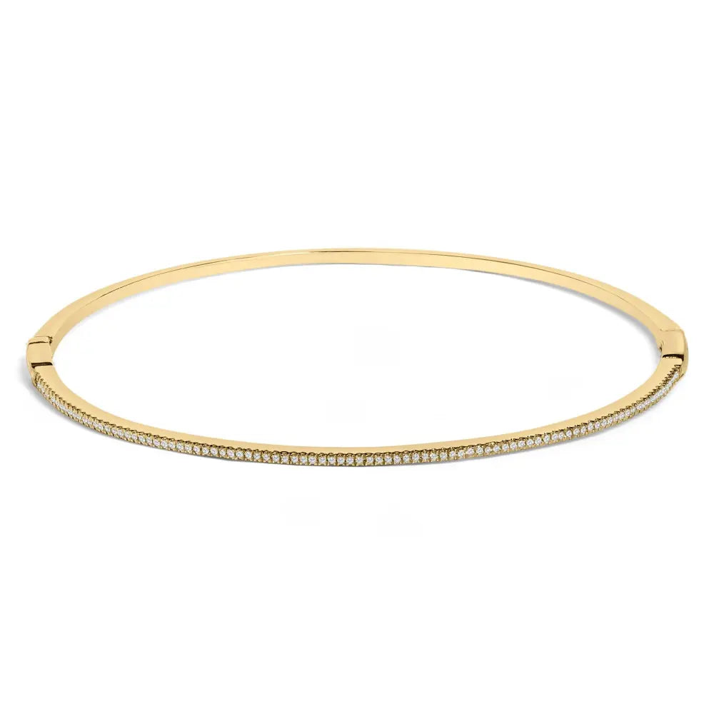 14k yellow gold 1/3 cttw diamond half eternity bangle bracelet (i j color i2 i3 clarity) 7.75’’ inches bracelets/bangle/bangle