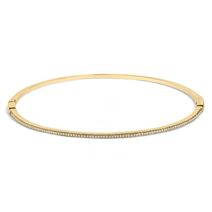 14k yellow gold 1/3 cttw diamond half eternity bangle bracelet (i j color i2 i3 clarity) 7.75’’ inches bracelets/bangle/bangle