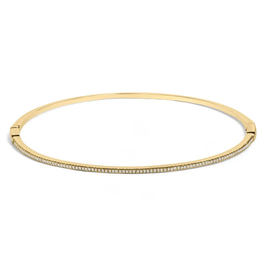 14k yellow gold 1/3 cttw diamond half eternity bangle bracelet (i j color i2 i3 clarity) 7.75’’ inches bracelets/bangle/bangle
