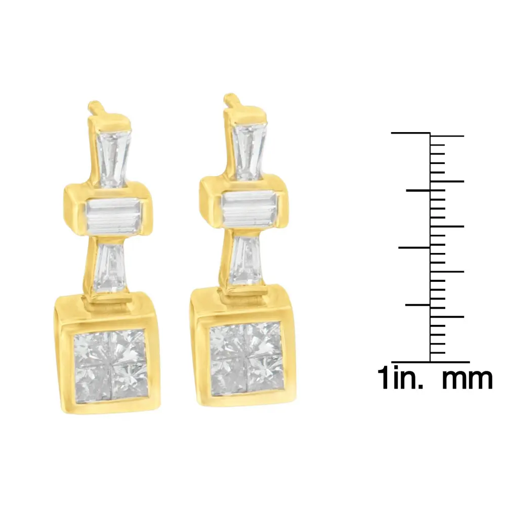 14K Yellow Gold 1/3 cttw Diamond Hoop Earrings (G-H, VS1-VS2) - Bijoux-NYC Direct