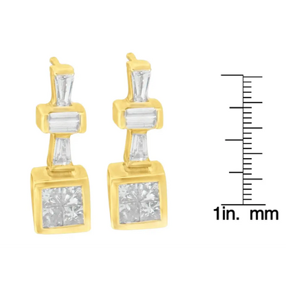 14K Yellow Gold 1/3 cttw Diamond Hoop Earrings (G-H, VS1-VS2) - Bijoux-NYC Direct