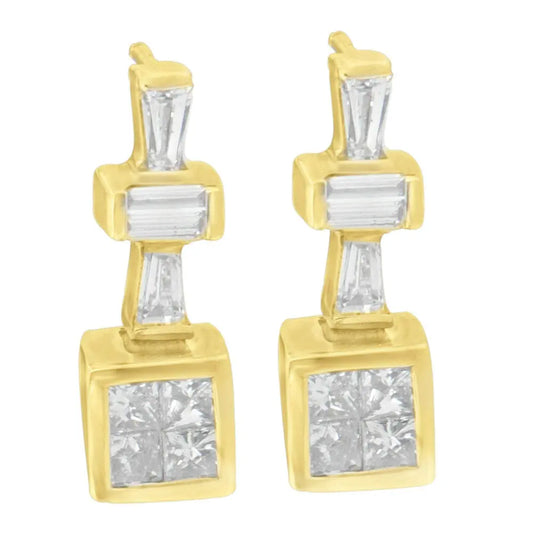14K Yellow Gold 1/3 cttw Diamond Hoop Earrings (G-H, VS1-VS2) - Bijoux-NYC Direct