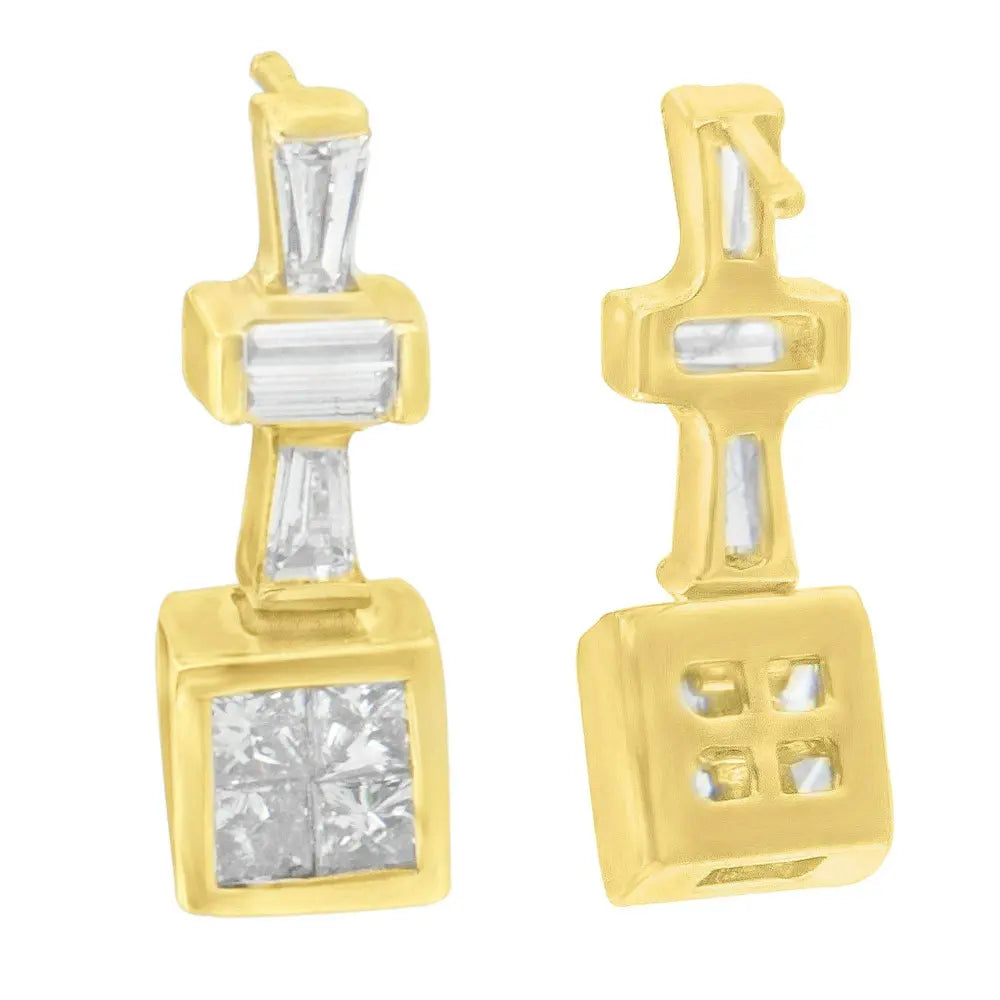 14K Yellow Gold 1/3 cttw Diamond Hoop Earrings (G-H, VS1-VS2) - Bijoux-NYC Direct