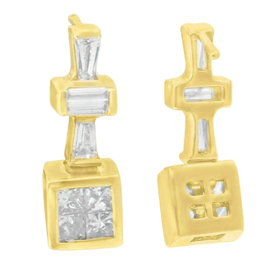 14K Yellow Gold 1/3 cttw Diamond Hoop Earrings (G-H, VS1-VS2) - Bijoux-NYC Direct