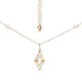 14k yellow gold 1/4 cttw diamond double triangle 18 inch necklace bijoux-nyc direct