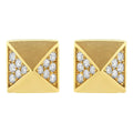 14k yellow gold 1/4 cttw diamond pyramid stud earrings bijoux-nyc direct