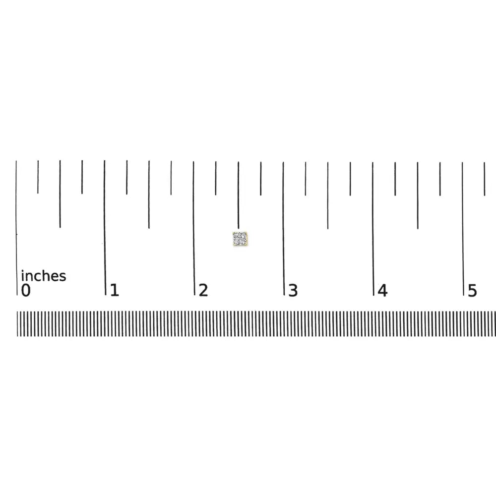 14k yellow gold 1/4 cttw invisible princess cut diamond stud earrings bijoux-nyc direct