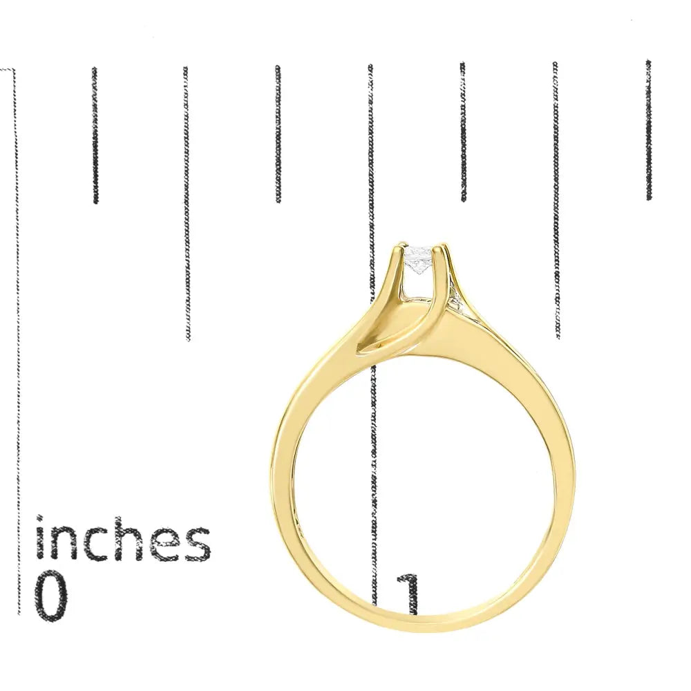 14k yellow gold 1/4 cttw princess-cut diamond engagement ring bijoux-nyc direct