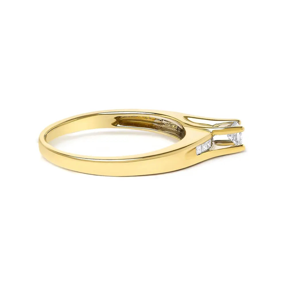 14k yellow gold 1/4 cttw princess-cut diamond engagement ring bijoux-nyc direct