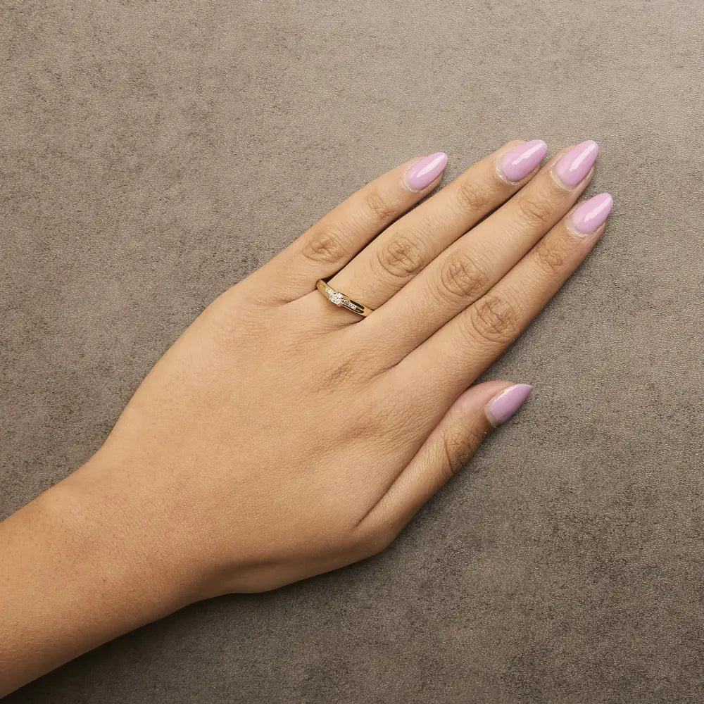 14k yellow gold 1/4 cttw princess-cut diamond engagement ring bijoux-nyc direct