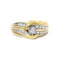 14k yellow gold 1/4 cttw round diamond wave motif bypass ring bijoux-nyc direct