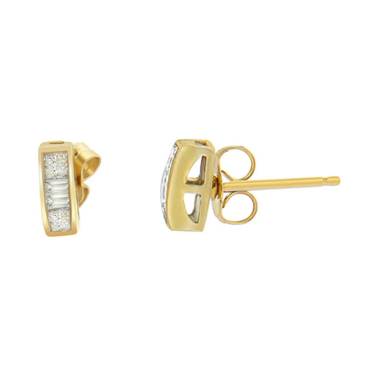 14k Yellow Gold 1/4ct TDW Diamond Earrings (H-I, SI1-SI2) - Bijoux-NYC Direct