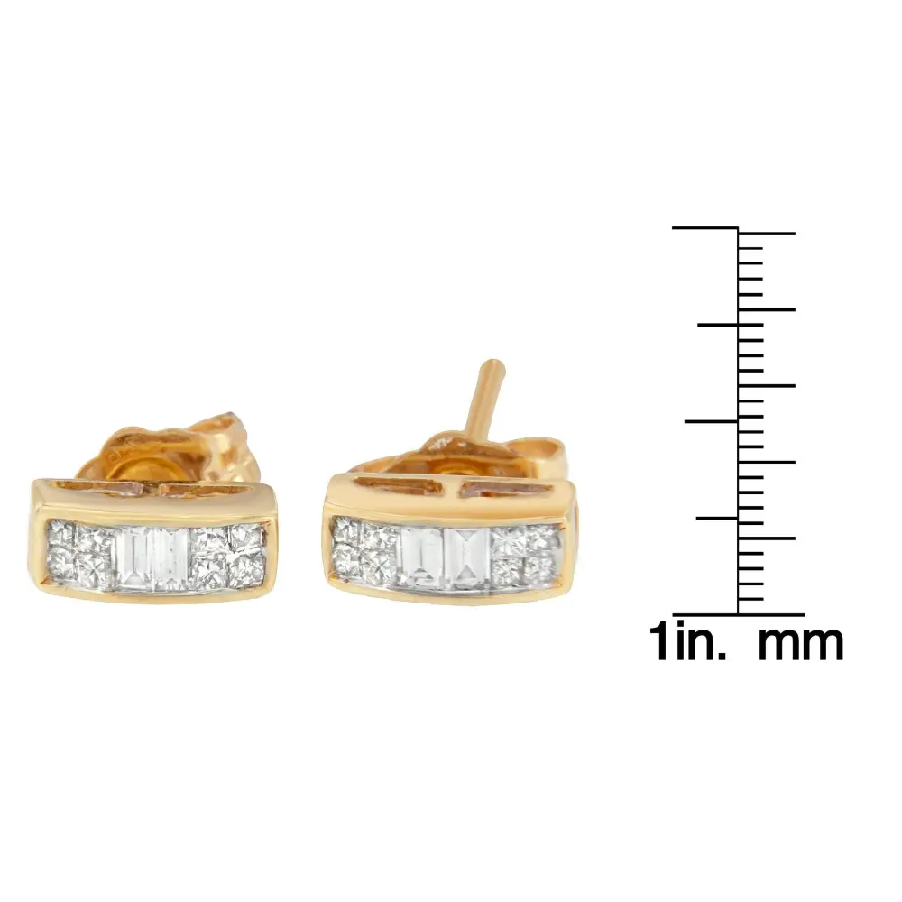 14k Yellow Gold 1/4ct TDW Diamond Earrings (H-I, SI1-SI2) - Bijoux-NYC Direct