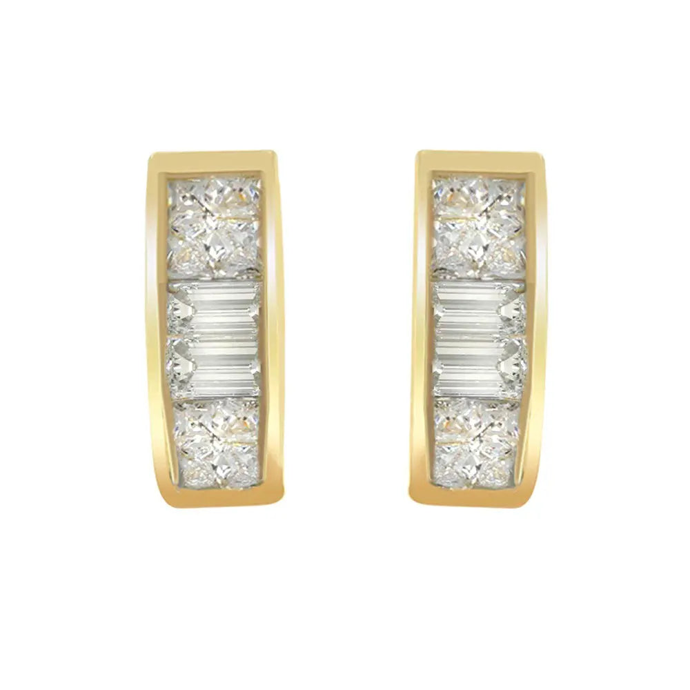 14k Yellow Gold 1/4ct TDW Diamond Earrings (H-I, SI1-SI2) - Bijoux-NYC Direct