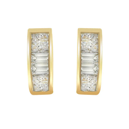14k Yellow Gold 1/4ct TDW Diamond Earrings (H-I, SI1-SI2) - Bijoux-NYC Direct